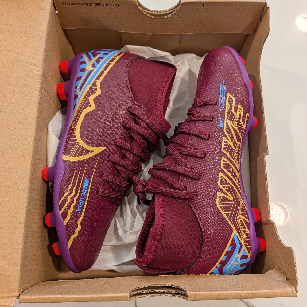 Nike Kids Burgundy and Blue Sneakers